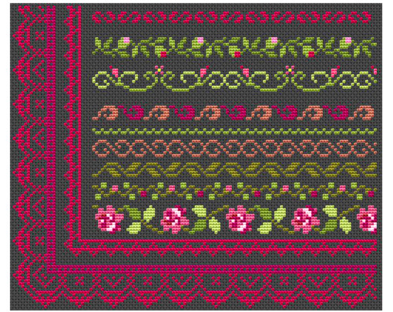 Cross Stitch Patterns Border Counted Cross Stitch Border Etsy Australia