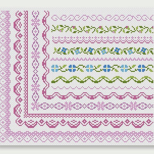 Cross Stitch Patterns Border Counted Cross Stitch Border Etsy Australia