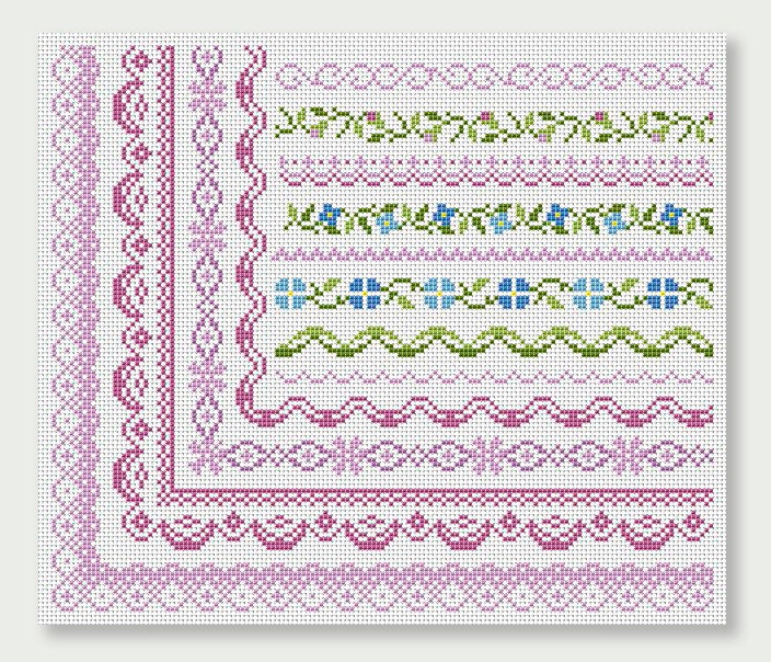 Counted Cross Stitch Pattern , Border Pattern , Easy Chart