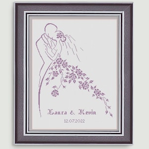 Bride and Groom Cross Stitch Cross Stitch Chart Wedding Cross Stitch Pattern Wedding Gift PDF Format INSTANT DOWNLOAD image 7