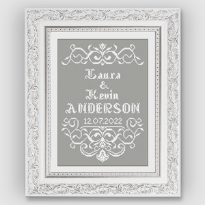 Wedding Cross Stitch Pattern - Wedding gift - Cross Stitch Patterns - Gifts for the Couple - Personalized Cross Stitch Wedding  Patterns-PDF