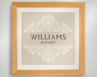 Wedding gift - Wedding Cross Stitch Patterns - Lace Cross Stitch Pattern Wedding - Rustic - PDF - INSTANT DOWNLOAD