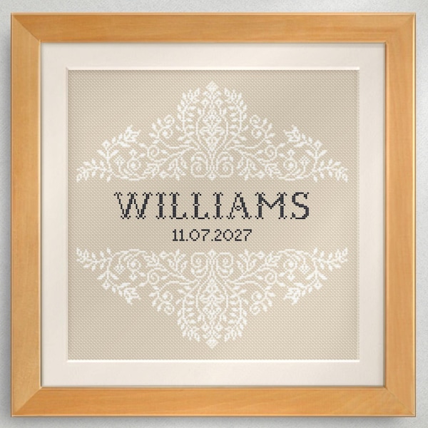Wedding gift - Wedding Cross Stitch Patterns - Lace Cross Stitch Pattern Wedding - Rustic - PDF - INSTANT DOWNLOAD