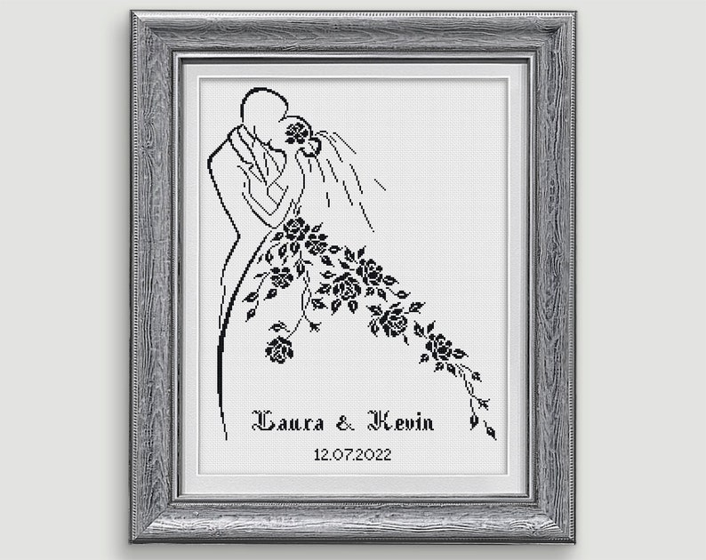 Bride and Groom Cross Stitch Cross Stitch Chart Wedding Cross Stitch Pattern Wedding Gift PDF Format INSTANT DOWNLOAD image 3