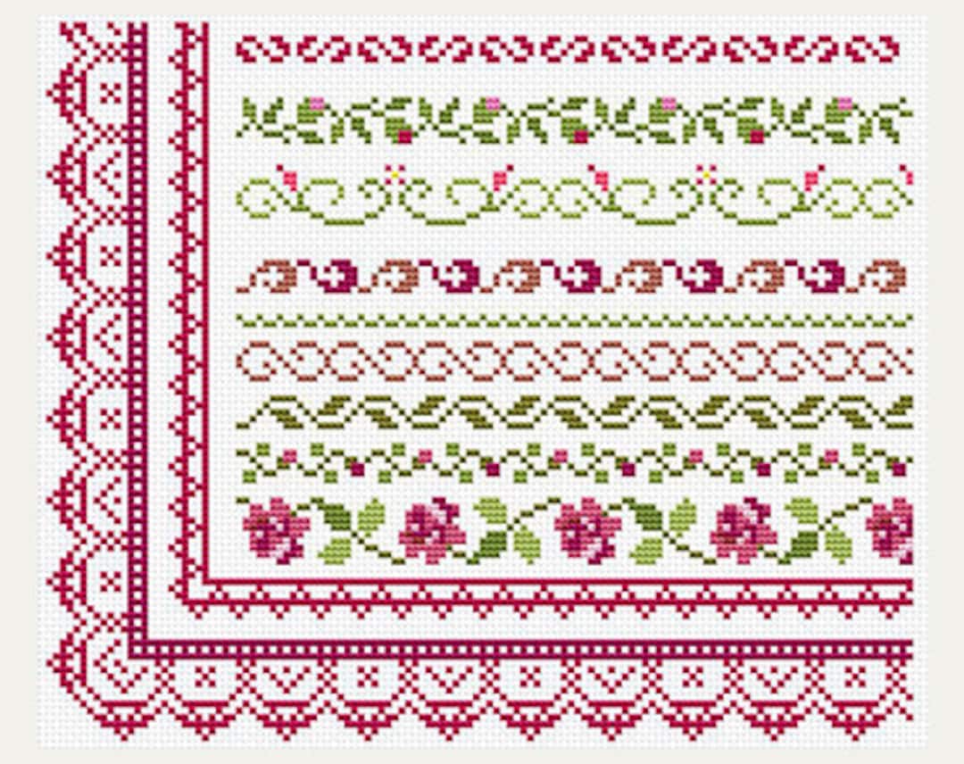 ALL ABOUT BORDERS” Counted Cross Stitch Patterns Booklet 155 Borders NEW