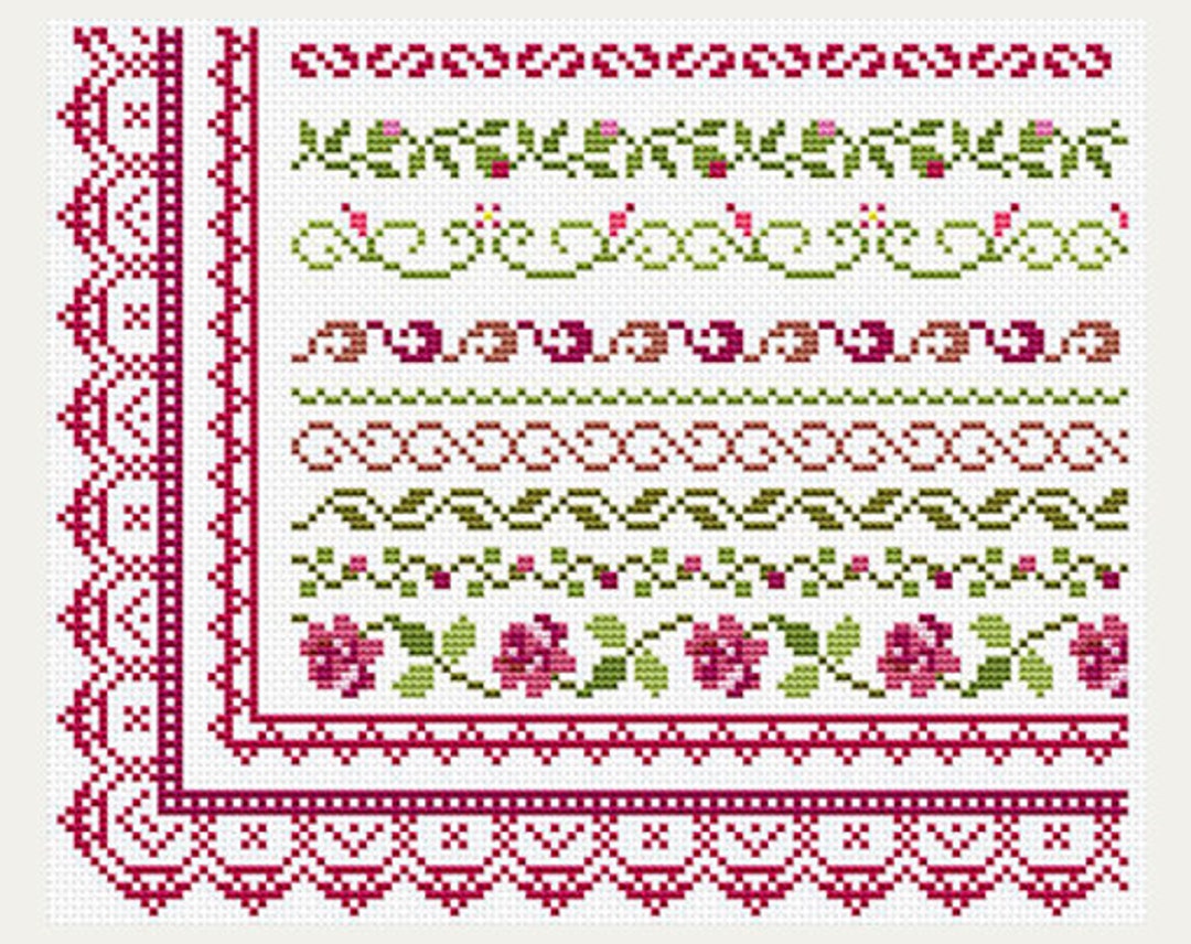 ALL ABOUT BORDERS” Counted Cross Stitch Patterns Booklet 155 Borders NEW