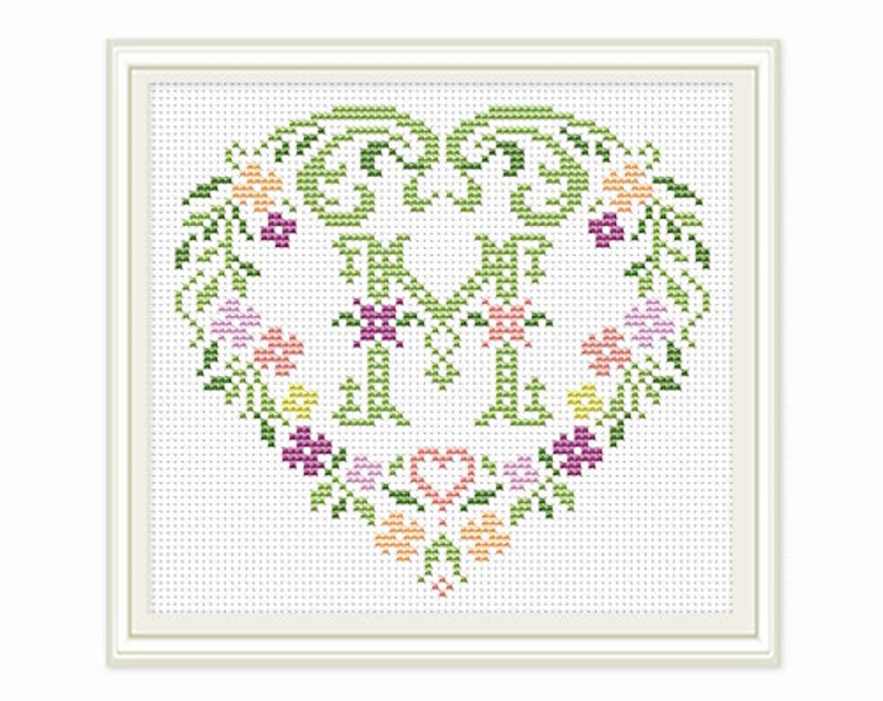 Cross stitch pattern Personalized Family Monogram | Etsy