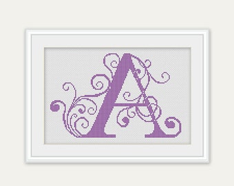 Alphabet - Cross Stitch  Monogram  - Cross Stitch Pattern - Cross Stitch Birthday - Embroidery- PDF - INSTANT DOWNLOAD