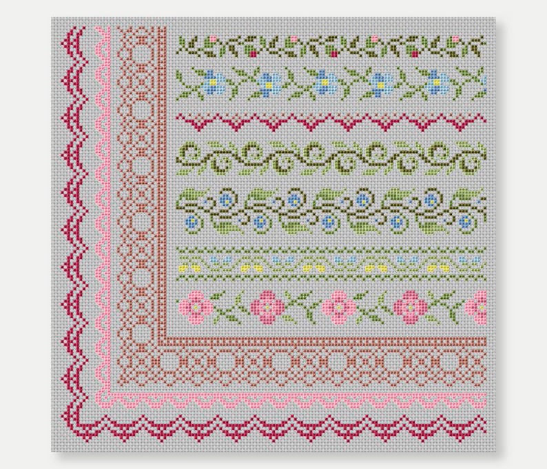 Cross Stitch border Cross Stitch patterns Cross Stitch edge Etsy
