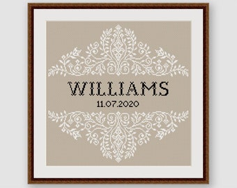 Wedding gift - Wedding Cross Stitch Patterns - Lace Cross Stitch Pattern Wedding - Rustic - PDF - INSTANT DOWNLOAD