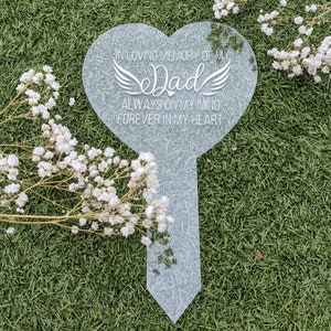 Personalised Heart Grave Marker | Memorial Rememberance Plaque | Memory Gift | RIP | In Loving Memory | Memorial |  Loved one | Condolence