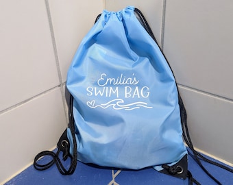 Personalised Swim Bag | Swimming Lessons Backpack | Gym Sack | Add monogram or name | Swim Kit