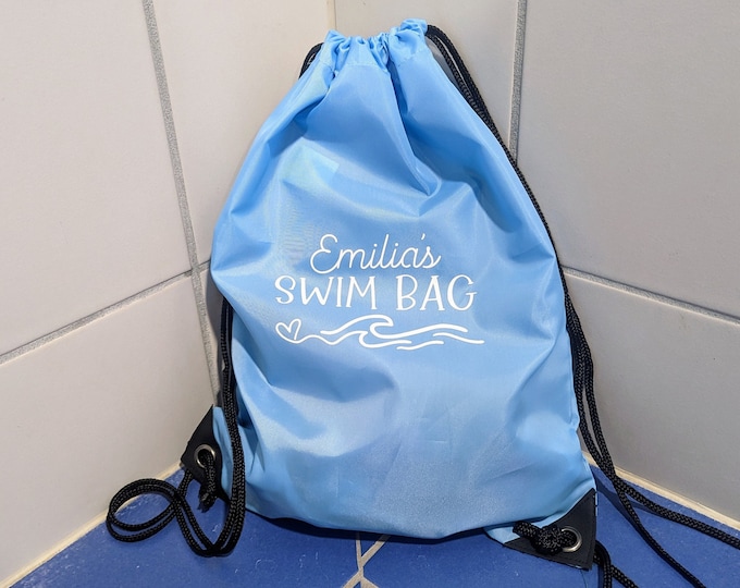 Borsa da nuoto personalizzata / Zaino per lezioni di nuoto / Sacca da palestra / Aggiungi monogramma o nome / Kit da nuoto