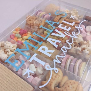 Personalised Travel Snacks Box Plane Snacks Road Trip Snacks Child Snack Box with Compartments Long Journey Child Holiday Gift Travel Snacks PLANE