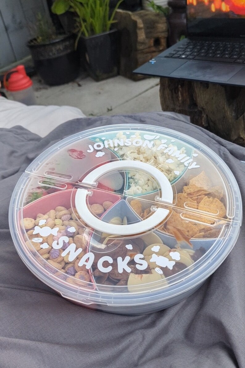 Snack Box Lettering Personalised XL Snack Box | Movie Snacks | Extra Large Round Snack Box ...