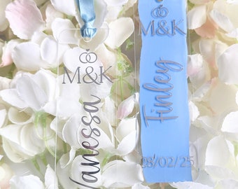 Personalised Bookmark Wedding Favours | Wedding Place Settings | Acrylic Bookmark Placename | Table Setting Party Favour Gift | Book Lover
