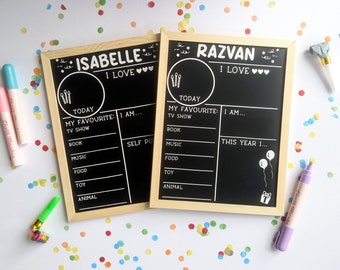 Personalised Birthday Board | Birthday Tradition | First Birthday Gift | Kids Birthday Interview | Kids Gift | Birthday Photo Prop