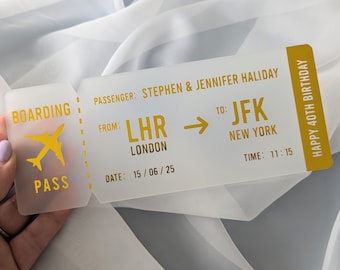 Custom Personalised Boarding Pass | Plane Ticket Keepsake | Personalised  Decorative Ticket | Holiday /Vacation Gift | Unique Gift