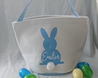 Personalised Easter Basket | Choose from Pink or Blue | Easter Egg Hunt Set | Easter Egg Hunt | Large Bunny Basket | Custom Bunny Basket