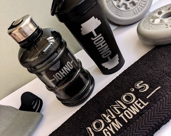 Personalised Protein Shaker | New Year's Resolution | Gym Lover Gift | Gym Towel | Drinks Bottle | Fitness Freak | Healthy Shakes