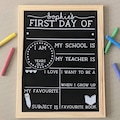 Personalised First Day of School Board | Back to School Chalkboard | First Day of Nursery | First Day Sign Board
