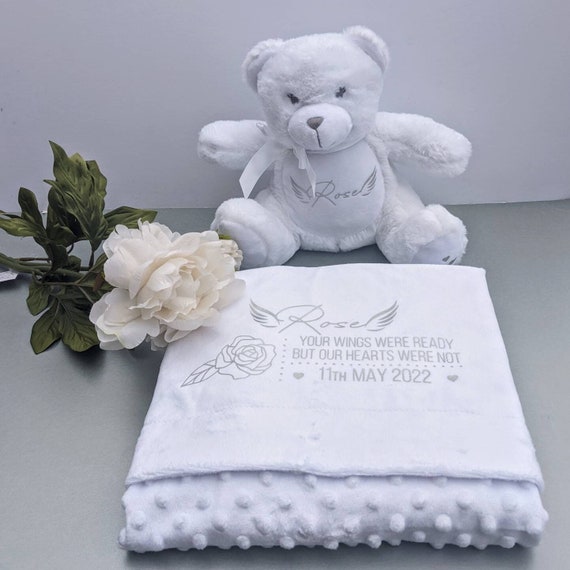Memorial Baby Blanket Angel Baby Born Sleeping Memory Blanket in Loving Memory Scan Picture Baby Loss Comforter Etsy