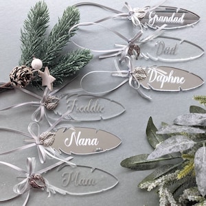 Personalised Christmas Memory Feather Tree Decoration | Feather Tree Ornament | In loving Memory | Personalised Gift | Rememberance Bauble
