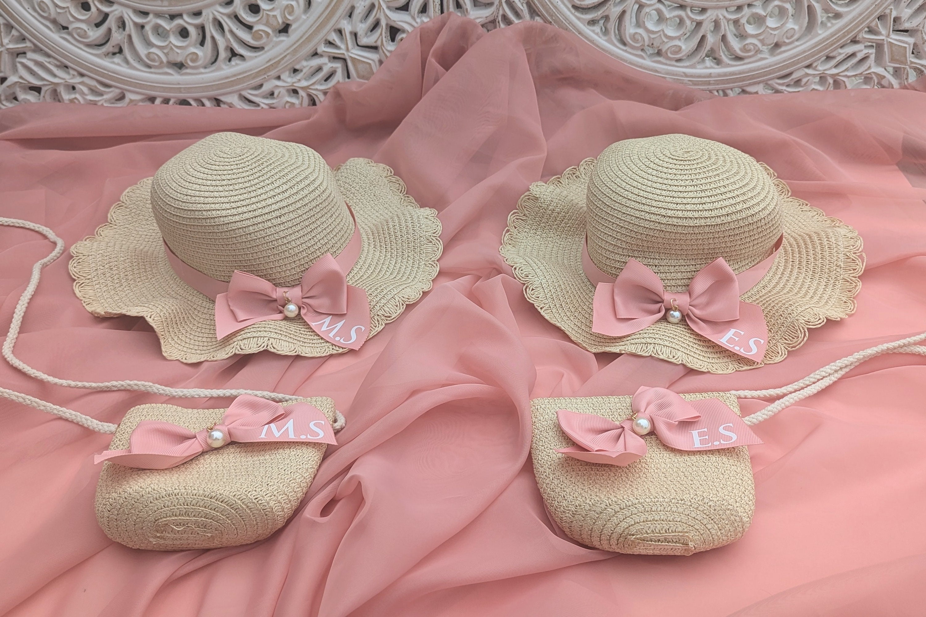 Personalised Girls Straw Sun Hat and Bag Set | Summer Kids Fashion | Age  2-6 | Monogramed Pink Ribbon Hat | Toddler/ Child Holiday Essential - Etsy  Sweden, image size:3000x2000