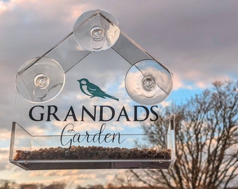 Personalised Window Bird Feeder | See Through Bird Feeder | Gardener Gift | Bird Watcher Gift | Wildlife | Garden Lover | Custom Garden Gift