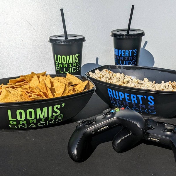 Personalised Gaming Snack Pot  and Drinks Cup | Gaming Accessories| Xbox / PlayStation | Gamer Gift | Video Game Lover | Son Brother Husband