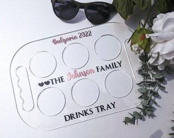 Personalised All Inclusive Drinks Tray | Family Holiday | Travel Gift | Holiday Hack | Bar Tray | Resort | Summer Holiday | Poolside Drinks