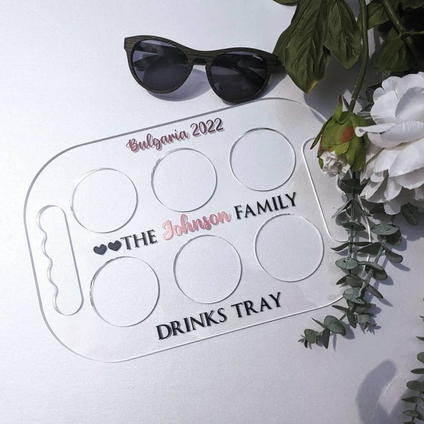 Personalised All Inclusive Drinks Tray | Family Holiday | Travel Gift | Holiday Hack | Bar Tray | Resort | Summer Holiday | Poolside Drinks