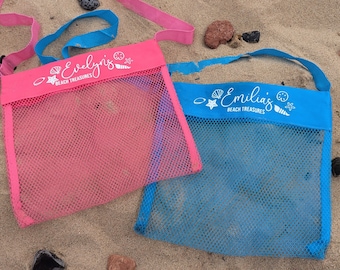 Personalised  Beach Treasures Bag | Travel Bag for Kids | Beach Shell Bag | Sand Bag | Travel Essentials