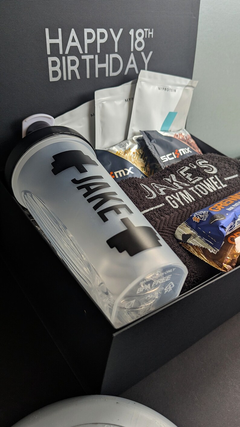 Personalised Gym Lover Gift Box | Protein Shaker, Gym Towel, Protein ...
