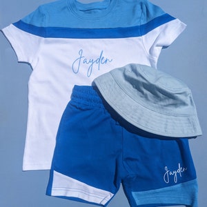Personalised Boys Shorts and T-shirt Set | Boys Clothing | Choice of colours | Boys Summer Fashion | Heat Wave
