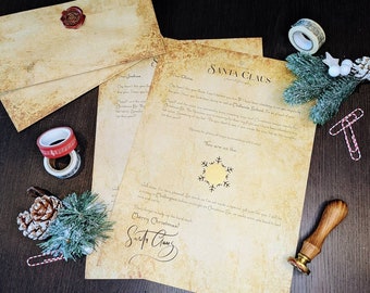 Lettre personnalisée du Père Noël | Belle liste dévoilée | Poste Pôle Nord | Père Noël | Lettre et enveloppe personnalisées | Liste de Noël