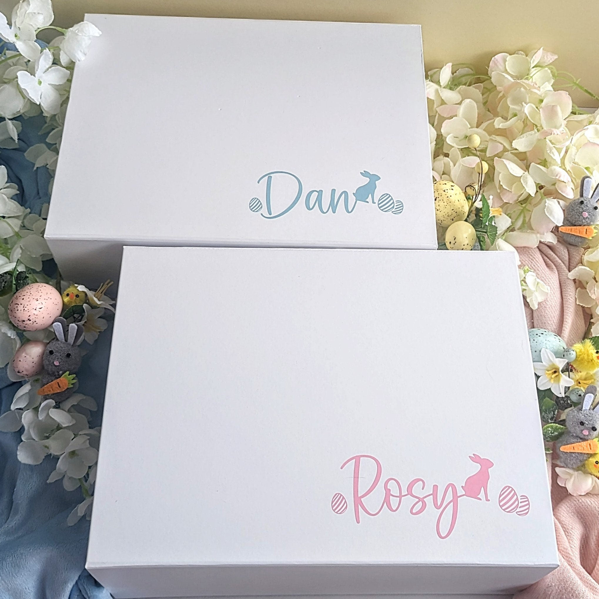 Personalised Easter Gift Box | Kids Easter Hamper Gift | Bunny Cuddly ...