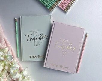 Personalised Notebook Teacher Gift | Thank You Gift for Teachers | Personal Class Gift | Best Teacher Ever | Note Pad | Teaching Assistant