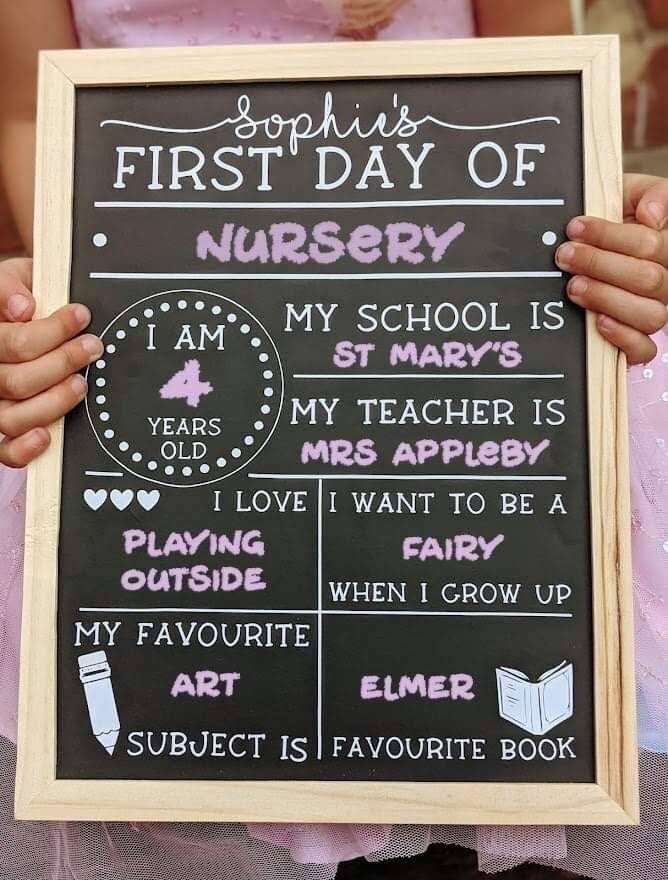 Personalised First Day of School Board Back to School Etsy UK