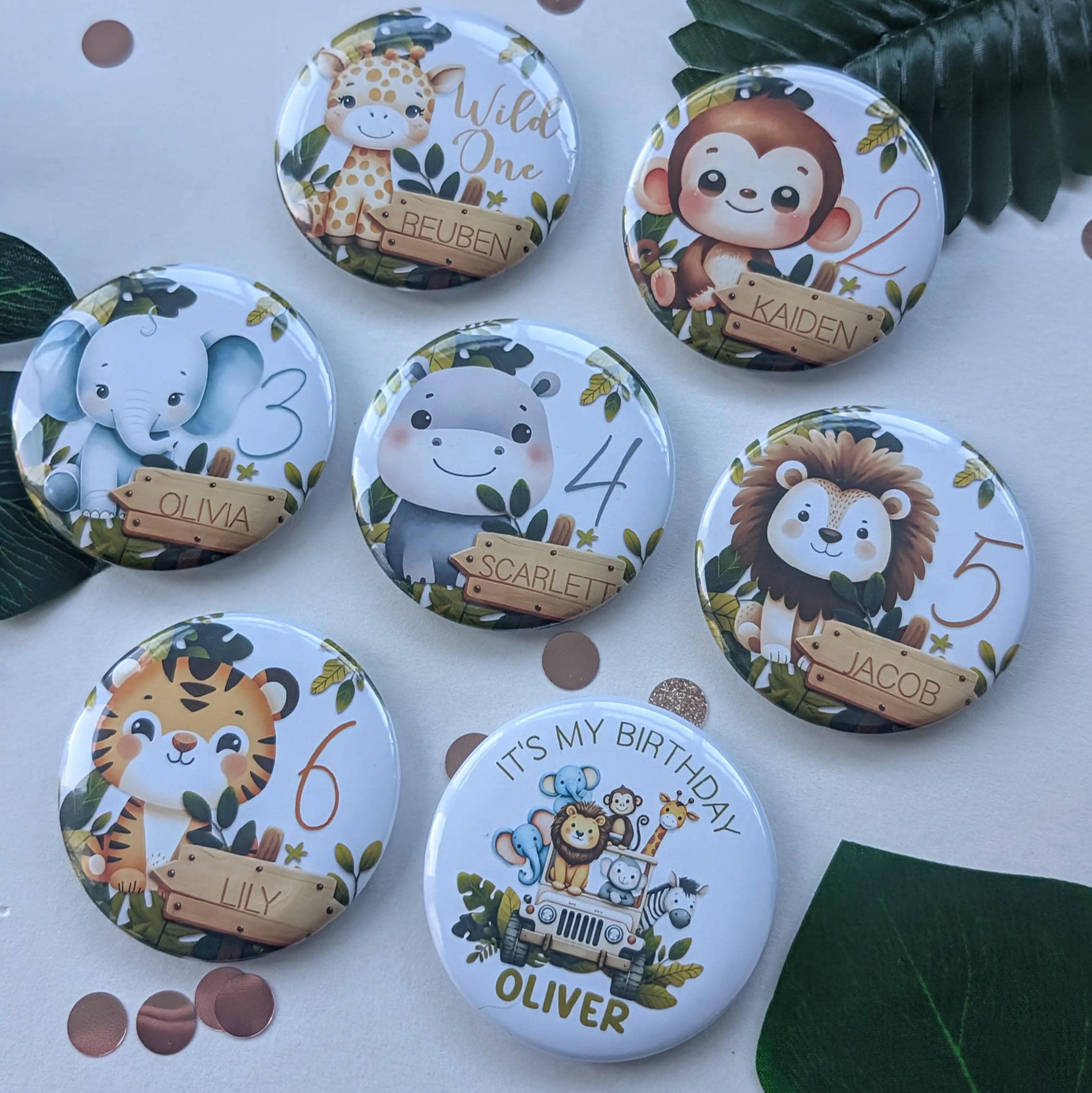 Jungle Safari partyserviesset, 100 stuks papieren borden, kopjes, servetten, rietjes voor wilde één, kinderverjaardag, decoratie, babyshower