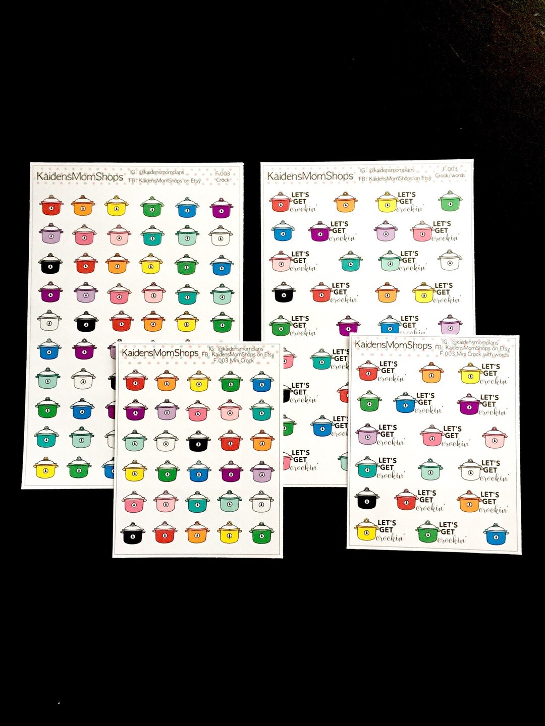 Crocksafe Sticker Crock Pot Let’s Get Crockin’ Sticker Sheet - Full or Mini - for Erin ...