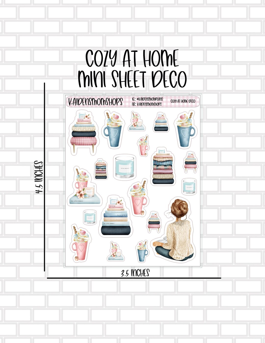 Cozy at Home Mini Sticker Sheet - Etsy