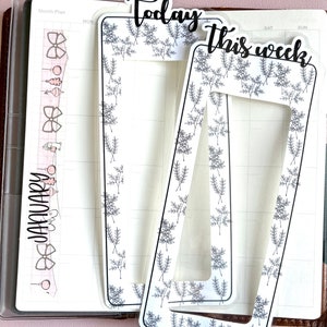 Hobonichi Weeks Book Marks - Line Florals - This week - Today - This Month