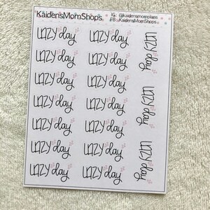 Lazy Day Mini Sticker Sheet - Handlettered
