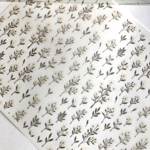 Neutral Floral Vellum - 8x10 Sheet of Vellum