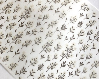 Neutral Floral Vellum - 8x10 Sheet of Vellum