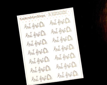 But First Tea Mini Sticker Sheet - Handlettered