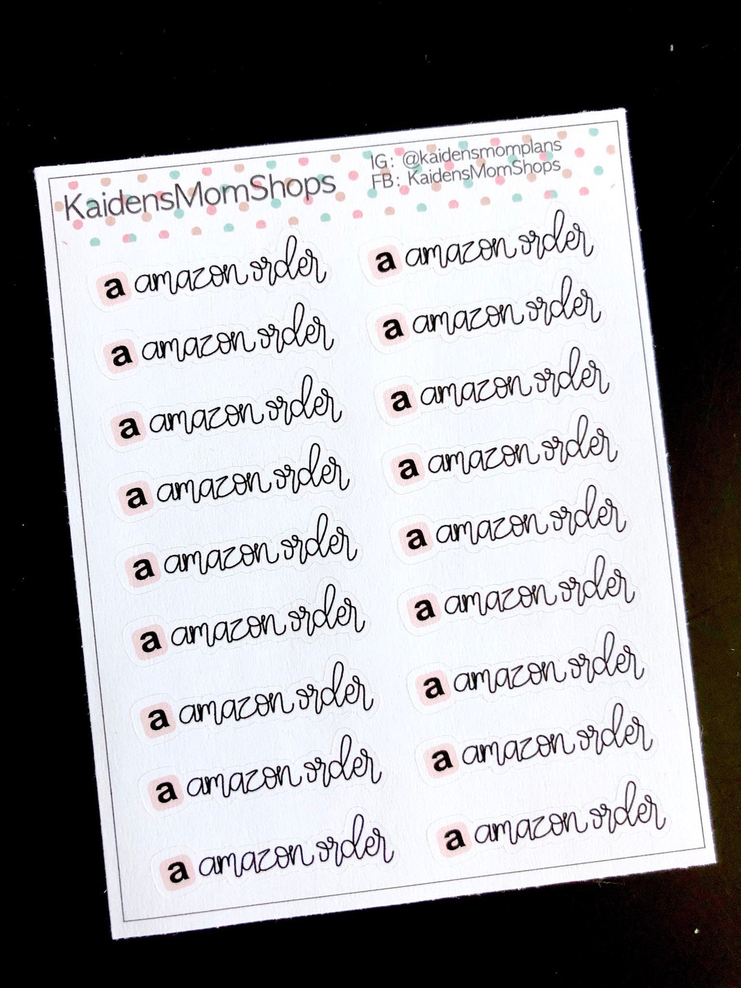 Amazon Order Mini Sticker Sheet - Handlettered - Etsy
