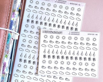 Weather Icon Stickers Neutral - Mini or Full Sheet