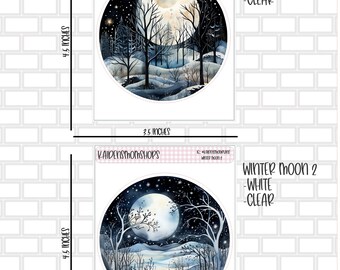Winter Moon 1 and 2 Single Sticker Mini Sticker Sheet